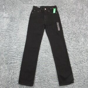 Gap '90s Straight High Rise Jeans Womens 0 Black Denim Stretch 25x30* NWT